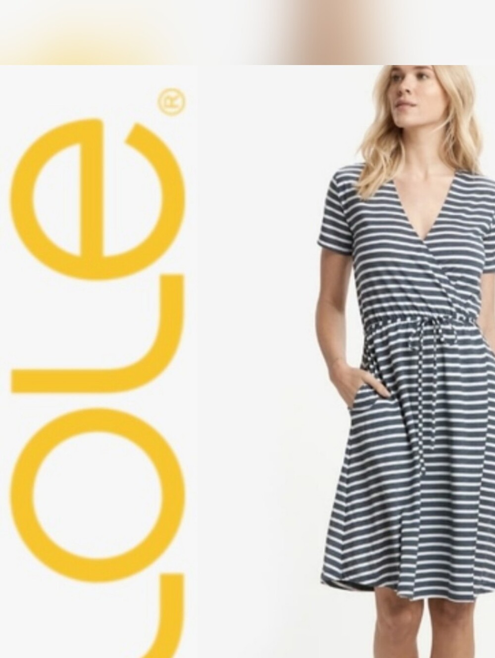 Lole Tessa Fixed-Wrap Striped Dress, Medium